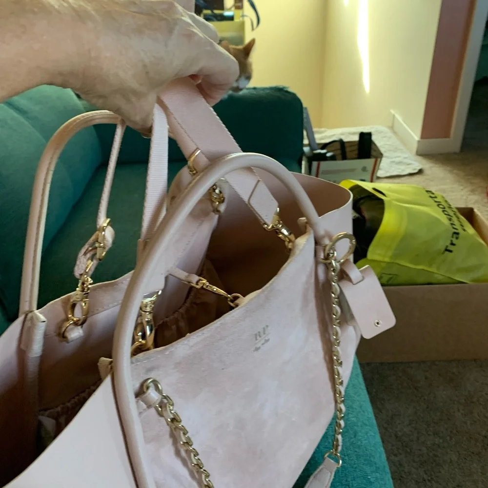 Elegant Pink Diaper Bag with Gold Chain by Rachel Parcell’s “itzy ritzy”